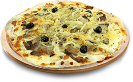 Pizza tarn cafet à 8,80 € - magret et champignons